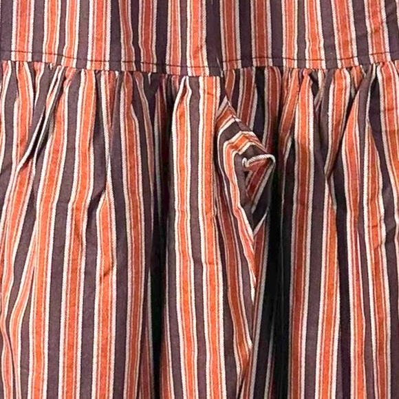 Free People Western Boho Ellie Pull On Barrel Pants Bloomers XS Brown Stripe NEW - Picture 8 of 11